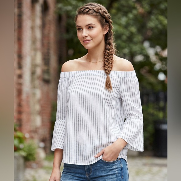 Calvin Klein Tops - Calvin Klein Jeans Off-the-Shoulder Bell
Sleeve Top, NWT